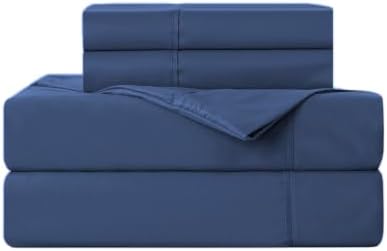 Kingnex RV King Sheets 72 x 80 Set for 6" to 8" Camper Bed Mattress Navy