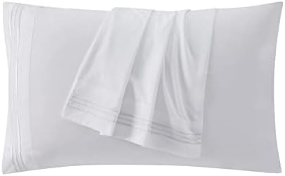 Clara Clark Bed Sheets, Premier 1800 Series 4 Piece Bed Sheet Set, Deep Pocket, Wrinkle, Fade, Stain Resistant, Luxury Soft Bedding Sheets & Pillowcases, Twin-XL, White