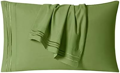 Clara Clark Bed Sheets, Premier 1800 Series 4 Piece Bed Sheet Set, Deep Pocket, Wrinkle, Fade, Stain Resistant, Luxury Soft Bedding Sheets & Pillowcases, Twin-XL, Calla Green