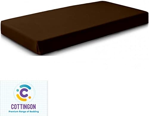 1 PC Cot Size 30" x 75" Fitted Sheet Only, 100% Egyptian Cotton, Chocolate
