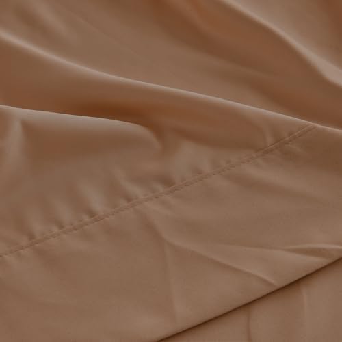 Kingnex Queen Sleeper Sofa Bed Sheets for 60x74 Pull Out Sofa Bed with 4-6 Deep Pocket Soft Double Brushed 1800 Microfiber 4 Piece Bedding Set Coffee