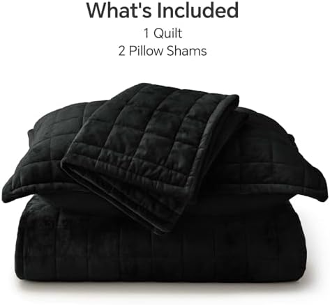 BEDELITE Velvet Quilt Set Queen Size, Luxury Velvet Comforter Bedding