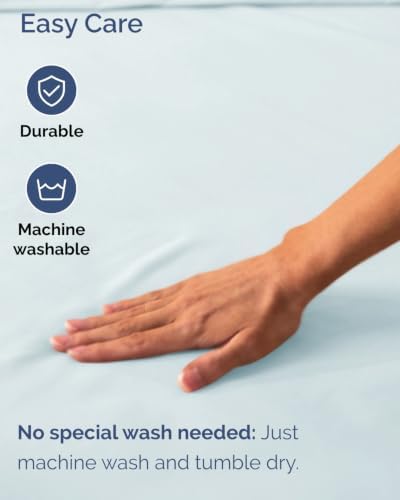 CGK Linens Extra Deep Flex Top Split Head King Fitted Sheet Only - Ice Blue