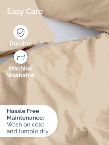 Duvet Cover Super King Size - Soft 3 Piece with Zipper Closure - Cream