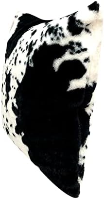 TOMWISH White Black Cowhide Printing Faux Fur Pillow Covers 16x16 Set of 2