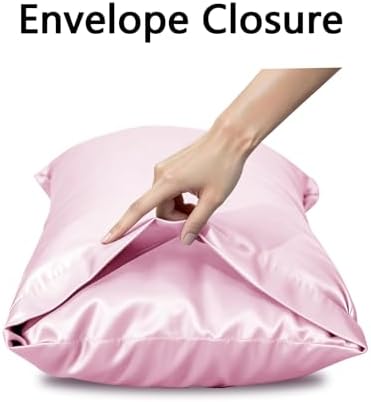 Vielit Satin Body Pillow Cover 1pc,Silky Body Pillow Pillowcase Similar to Silk Pillow Cases Soft Long Pillowcase 20x54 & Envelope Closure, for Women Men Pink & 1 Satin Scunchie