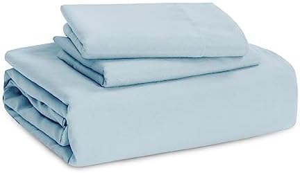 Bedsure Sky Blue Duvet Cover Queen Size - 3 Pieces Prewashed Cotton-Like Polyester Extra Soft Bedding Set, Includes 1 Duvet Cover 90x90 Inches with Zipper Closure & 2 Pillow Shams, No Comforter