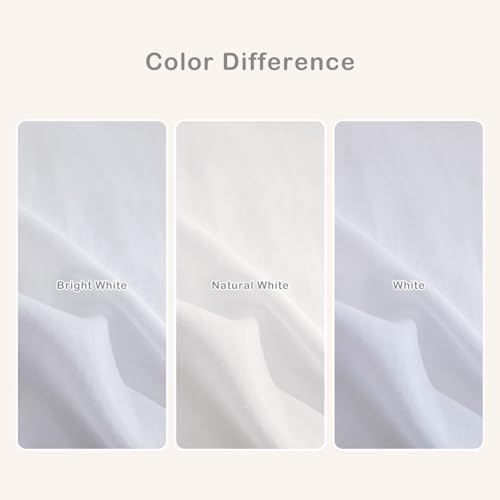 Masaca 120x120 Oversized King Comforter,Farmhouse Shabby Boho Chic Netural White Ruffle California King Comforter Set French Country Rustic Bedding 3PCS (1 Ruffled Comforter+2 Pillow Shams)