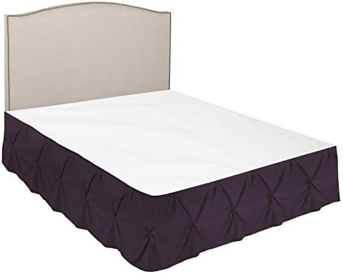 Nestl Purple Bed Skirt Cal King Size, Pinch Pleat Cal King Bed Skirt, 14" Inch Drop Cal King Bedskirt, Hotel Quality Purple Bed Skirts, Microfiber Bedskirt for Cal King Bed, Purple Cal King Bed Skirt