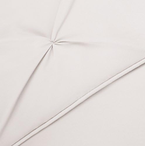 Amazon Basics All-Season Down-Alternative 3-Piece Comforter Bedding Set, Warm Soft Lightweight Microfiber, Pinch Pleat Design with Piped Edges, King, Cream