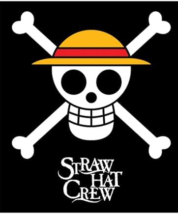GE Animation GE-57051 One Piece Straw Hat Pirates Throw Blanket, 50" x 60",Black