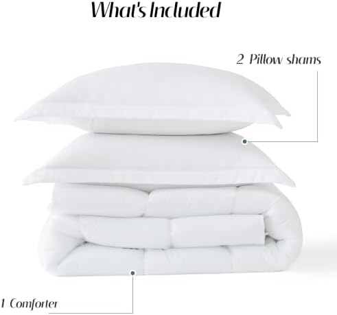HIG 3pc White Twin/Twin XL Bedding Comforter Set Duvet Insert Blanket