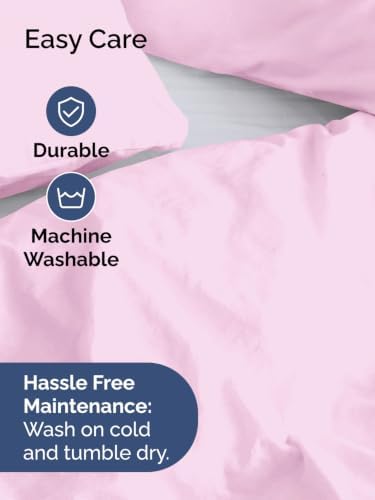 Duvet Cover Oversized King - 3 Piece with Zipper Closure - Light Pink