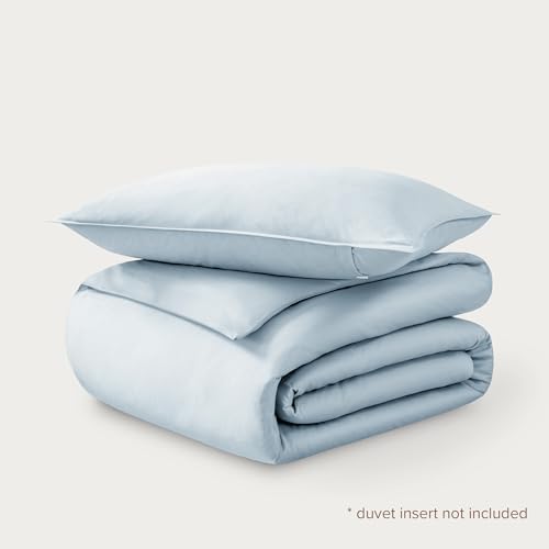 Bare Home 100% Organic Sateen Duvet Cover Set (Twin/Twin XL, Winter Blue)