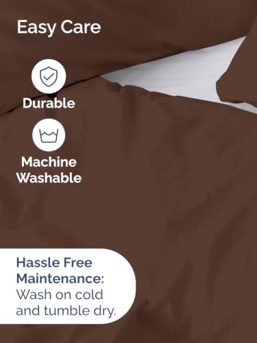 Duvet Cover Queen Size - Extra Soft 3 Piece with Zipper Closure - Brown