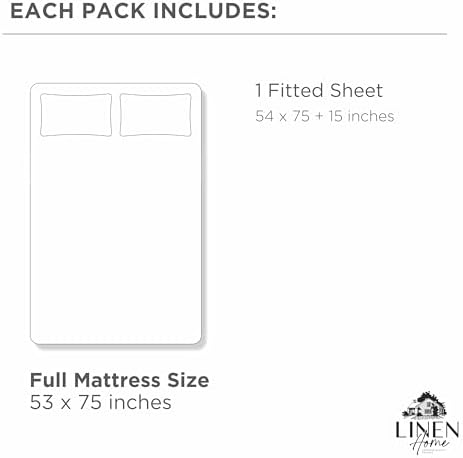 Linen Home 100% Cotton Percale Fitted Sheet only, Full Size, Brushed Rose