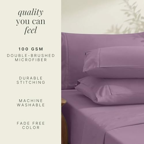 Hearth & Harbor Extra Deep Pocket Sheets - Fits Mattress 18-24 Inches Deep - Extra Deep Pocket California King Size - 6 Piece Cal King Sheets - Cal King, Lavender Dream