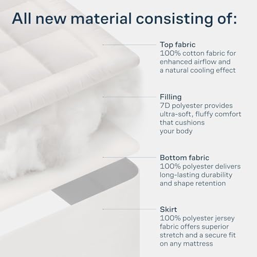 Niagara Sleep Solution 100% Cotton Top Full Size Mattress Pad, Pillow Top