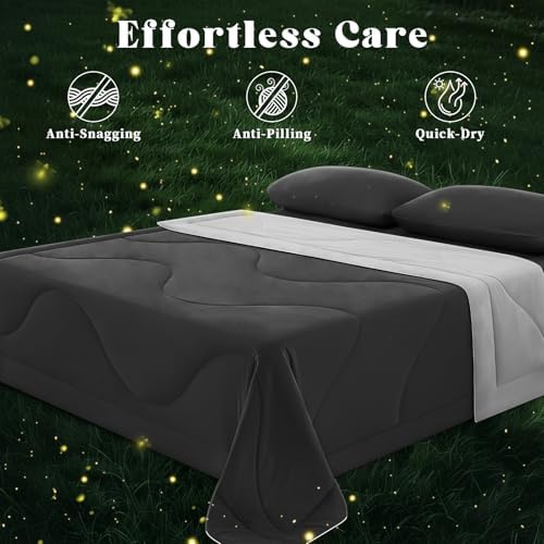 Cooling Comforter Queen Size for Hot Sleepers,68″x90″, Dark Grey