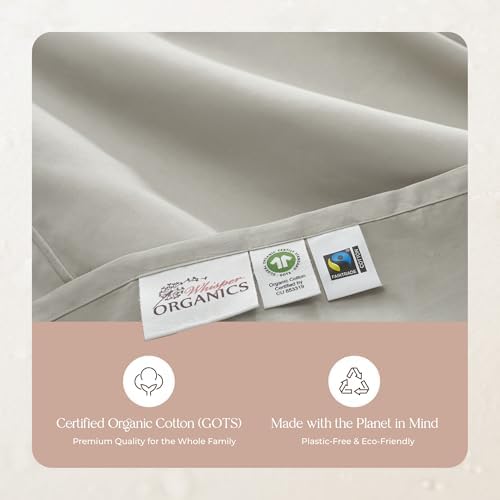 Whisper Organics 100% Organic Cotton Bed Sheets with Deep Pocket 4 Pc. Set