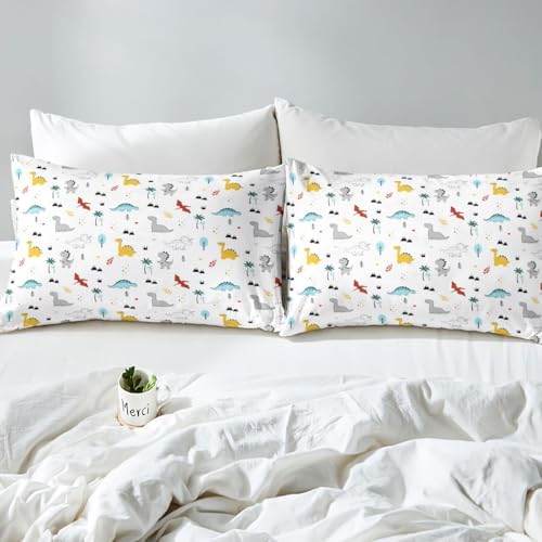 Dinosaur Duvet Cover Cute Animal Printed Comforter Cover King Size for Boys Teens Kids Lovely Dinosaur Pattern Bedding Set Girls Women Home Bedroom Decor 3Pcs Soft Reversible Bedclothes, Zipper