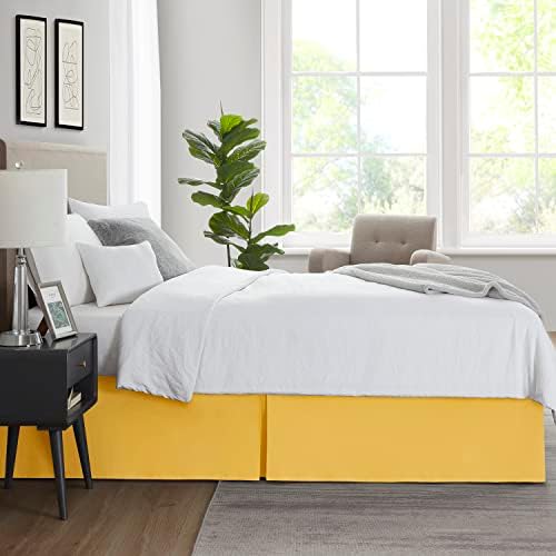 Nestl Yellow Twin XL Bed Skirt - Twin XL Size Bed Skirt 14 Inch Drop - Brushed Microfiber Bed Skirts - Hotel Quality Pleated Bed Skirt - Shrinkage & Fade Resistant