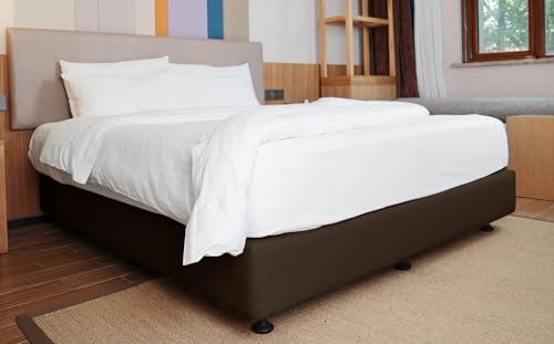 ALYVIA SPRING King Box Spring Cover Jersey Knit Stretchy, Brown
