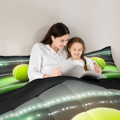 Feelyou Kids Tennis Ball Bedding Set Ball Comforter for Boys Girls Women Men Tennis Sports Decor Comforter Set Set Athlete Competitive Duvet Set Twin Boys