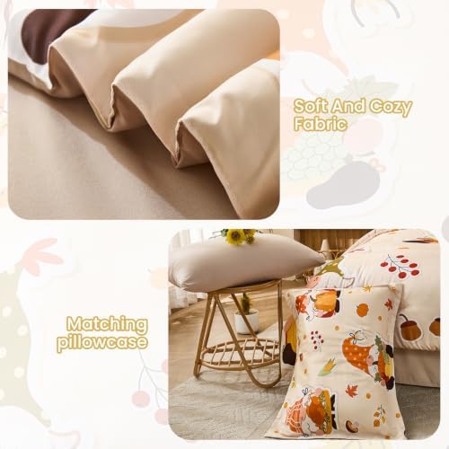 Kids Comforter Sets for Boys&Girls,Thanksgiving Comforter Set Twin Size