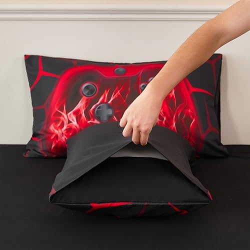 ZRNBAST 6 Pcs Bed in a Bag Full Size Bedding Gaming Comforter Set for Boys