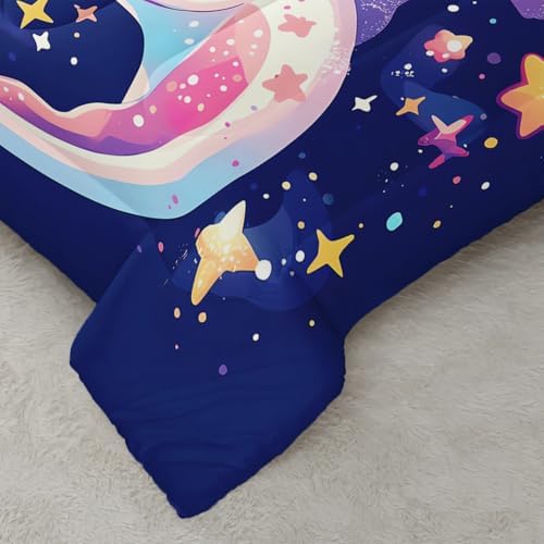 Nttopship Cartoon Axolotl Comforter Bedding Set with 2 Pillowcase King Size Pink Salamander Comforter Set for Kids Boys Girls Bedroom Decor
