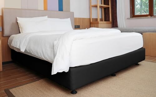 ALYVIA SPRING Full Size Box Spring Cover Jersey Knit Stretchy, Black