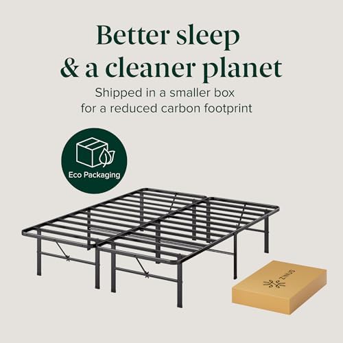 Zinus 14 Inch Rumi Metal Bed Frame, No Box Spring Needed, Black, Queen