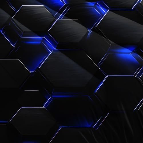 Black Blue Geometric Comforter Set Twin Size with 2 Pillowcases.