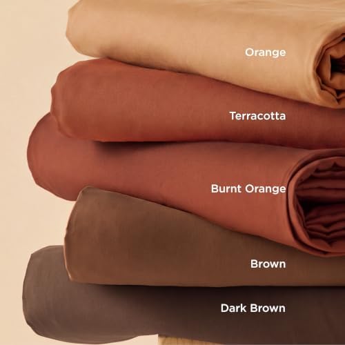 Bedsure Duvet Cover King Size, 3Pcs Double Brushed Bedding Set, Terracotta