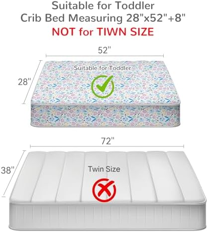 Mooreeke Toddler Bedding Sets for Girls,4 Pieces Purple Flower Printed