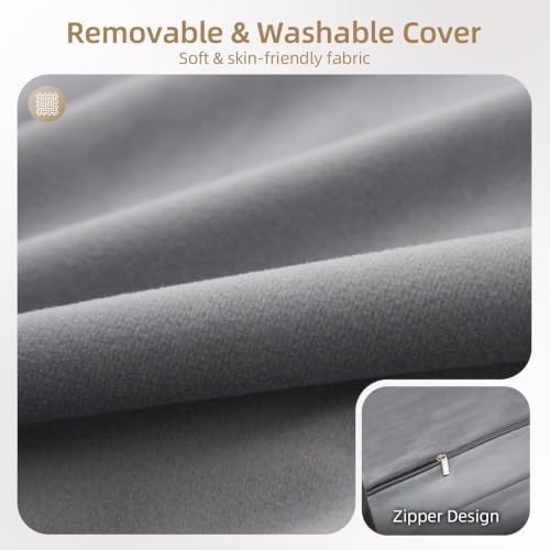 Vekkia Bed Wedge Pillow for Headboard Gap(Grey,King 76 in x 10 in x8 in)