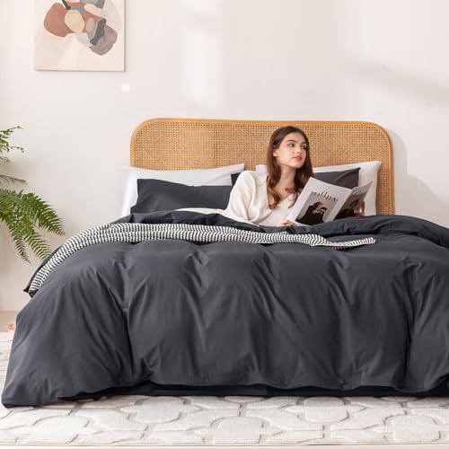 Ventidora 3 Piece Duvet Cover Set Twin Size,100% Organic Washed Cotton with Linen Feel Like Textured, Luxury Soft and Breatheable Bedding Set with Zipper Closure(1 Duvet Cover + 1 Pillowcases)