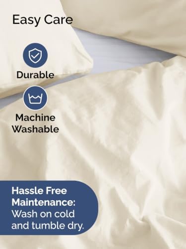 Duvet Cover Queen Size - Soft 3 Piece with Zipper Closure - Off White