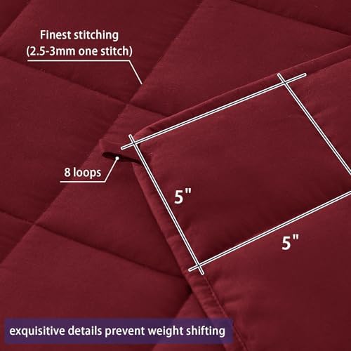 yescool King Size Weighted Blanket for Adults 20lbs, 88” x 104”, Red