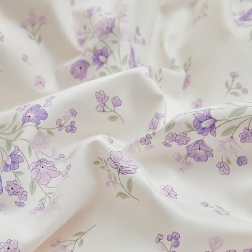 LifeTB Purple Floral Comforter Set Twin XL Fluffy Soft Microfiber Girls Garden Floral Bedding Comforter Botanical Flowers Comforter with 2 Pillowcases Vintage Aesthetic Bedding Twin XL Comforter Set