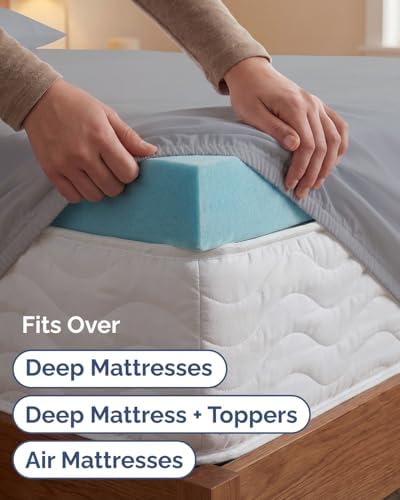 Extra Deep Twin XL Sheet Set - 3 Piece College Dorm Room - Steel Blue