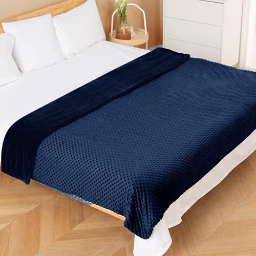 yescool Weighted Blanket with Cover (10 lbs, 41" x 60", Cobalt Blue) Heavy Blanket for Sleeping Perfect for 60-90 lbs, Breathable Blanket with Premium Glass Bead, Machine Washable