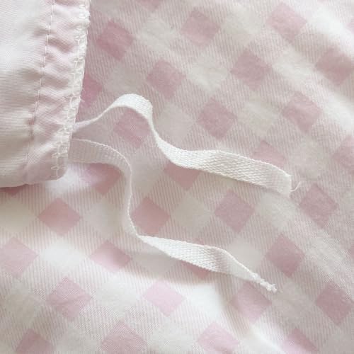 NSNLGSGC Pink Gingham Ruffle Twin Duvet Cover