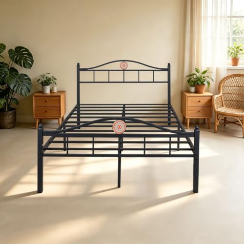 Full Size Bed Frame with Headboard Footboard, Victorian Metal Platform Beds