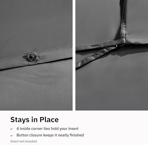 California Design Den Luxury Twin XL Duvet Cover Set, Grey