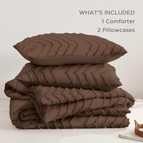 Andency Brown Oversized Super King Comforter Set 120x120 Extra Large