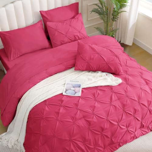 BEDELITE Full Comforter Set Hot Pink,Lightweight & Soft Comforter