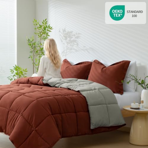 HIG 3pc BRIC Queen Size Bedding Comforter Set Duvet Insert Blanket