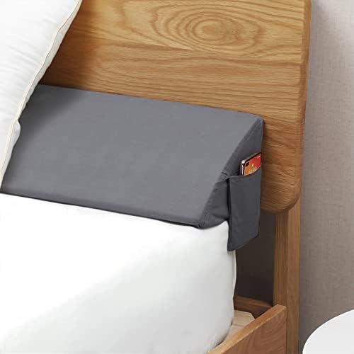 Vekkia King Size Bed Wedge Pillow Replacement Cover(Gray 76"x10"x6")